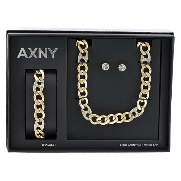 Mens American Exchange Curb Link Necklace/Bracelet/Earrings Set - image 