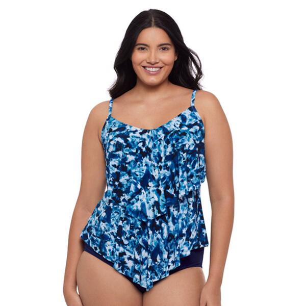 Womens TrimShaper Underwear Tie Dye Ronnie Tankini Swim Top - image 