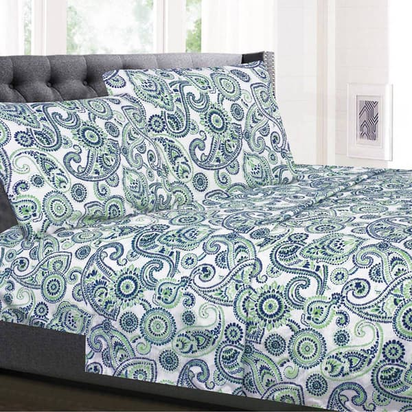 Sweet Home Collection 4pc. Modern Paisley Microfiber Sheet Set