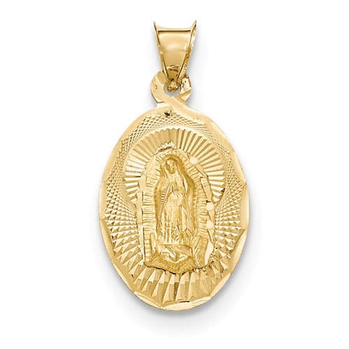Gold Classics(tm) 14kt. Gold Lady of Guadalupe Oval Pendant - image 