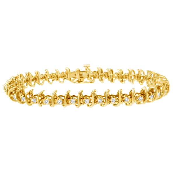 Diamond Classics™ 10kt. Gold Prong Set Diamond Link Bracelet