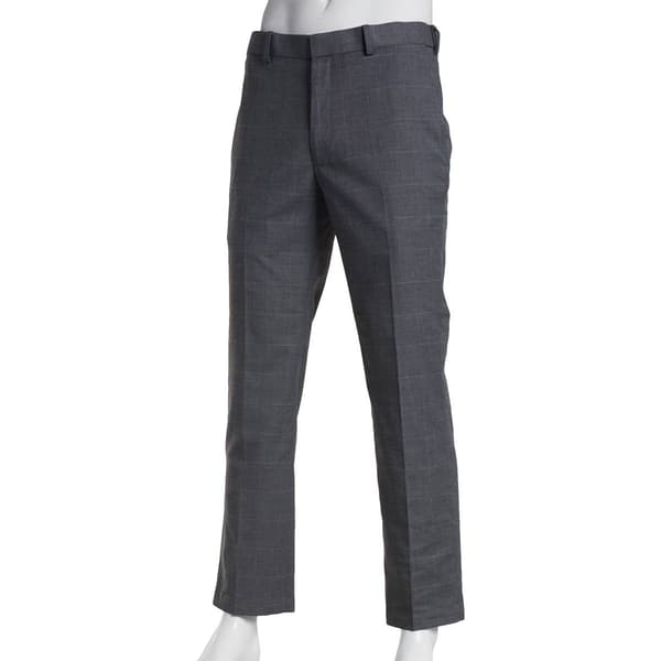Mens Haggar&#40;R&#41; Windowpane Dress Pants - Grey