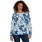 Womens Skye’s the Limit Icy Blue Sparkle Long Sleeve Floral Pull - image 1