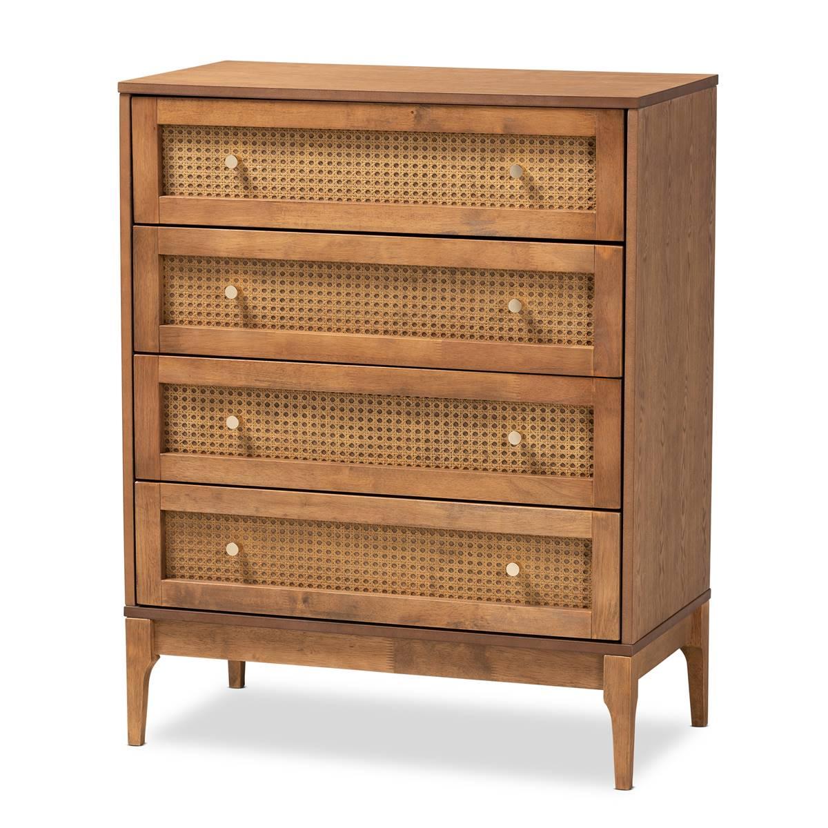 Baxton Studio Ramiel Modern Ash Walnut Wood 4-Drawer Chest