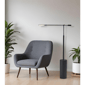 HomeRoots 64in. LED Light Black Swing Arm Floor Lamp - image 2