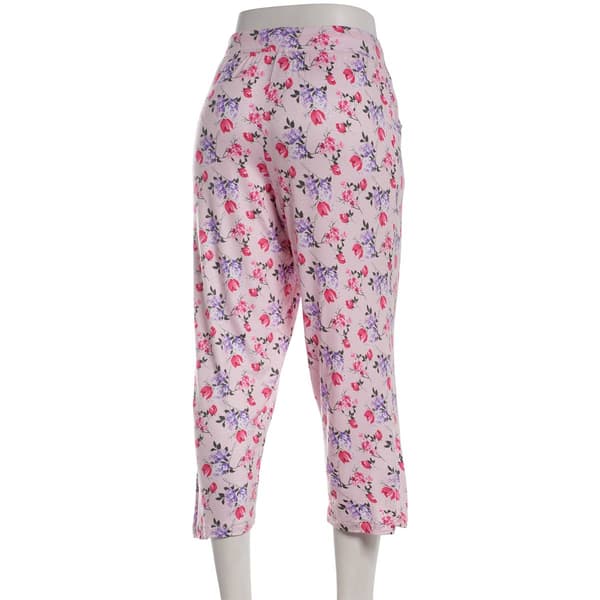 Womens René Rofé® Floral Capri Pajama Pants - Pink