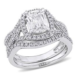 Gemstone Classics&#40;tm&#41; Diamond & Lab Created White Sapphire Ring