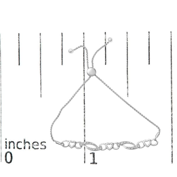 Haus of Brilliance Silver 1/10ctw. Diamond Heart Link Bracelet