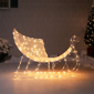 Northlight 48in. White Crystal 3D Sleigh Christmas Outdoor Decor - image 1