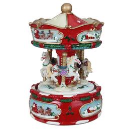 Northlight 6.25in. Animated Musical Carousel Christmas Music Box