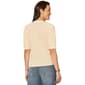 Petite Democracy Elbow Puff Sleeve Split Neck Stripe Blouse - image 2