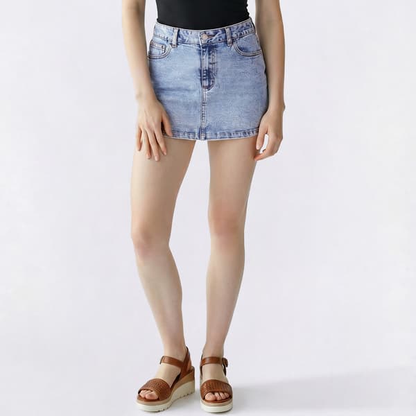 Juniors No Comment Low Rise Self Applique Skort - Coastal Blue - image 