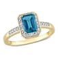 Gemstones Classics&#40;tm&#41; 14kt. Yellow Gold London Blue Topaz Halo Ring - image 1