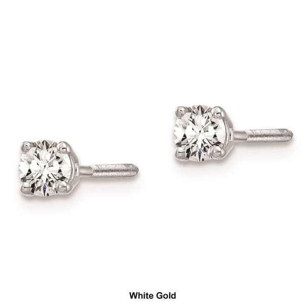 Pure Fire 14kt. Gold 1/5ctw. Diamond 4-Prong Screw Earrings