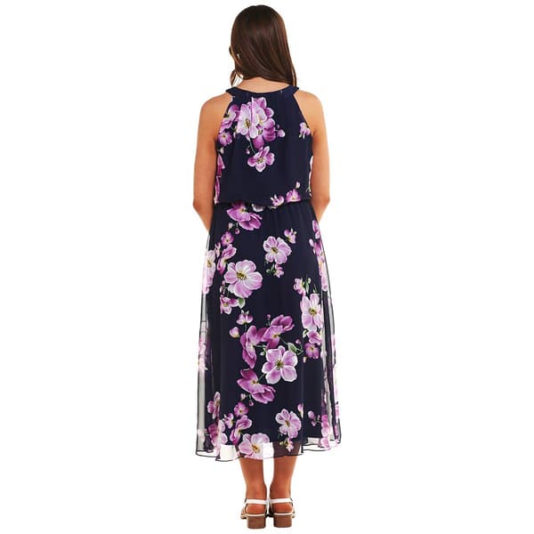 Womens Robbie Bee Sleeveless Halter Floral Maxi Dress