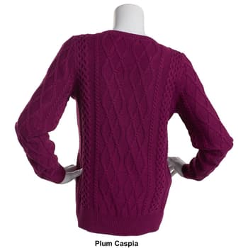 Womens Preswick & Moore Cable Knit V-Neck Sweater - Boscov's