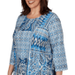 Plus Size Alfred Dunner Classics 3/4 Sleeve Patchwork Blouse - image 5