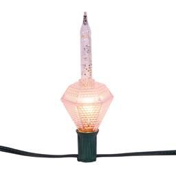 Kurt Adler 7-Light Silver Glitter Diamond Bubble Light Set
