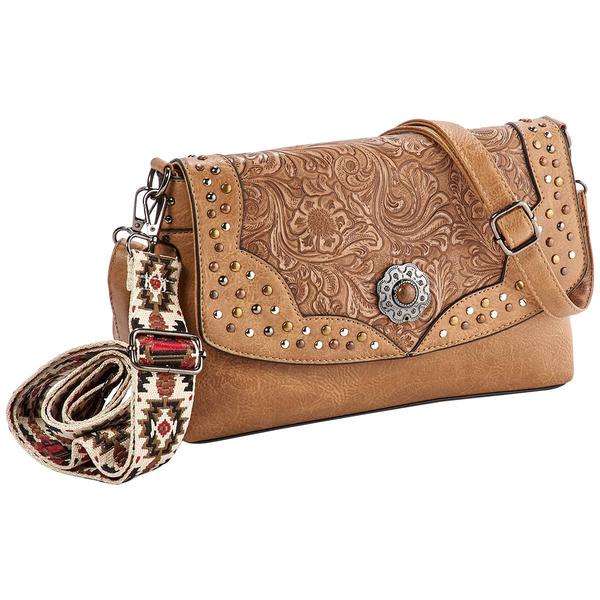 Sam & Hadley Tooled East/West Flap Crossbody