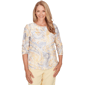 Petites Alfred Dunner Al Fresco Paisley Printed Patch Knit Top - image 1