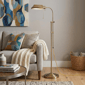 HomeRoots 57in. Brass Adjustable Traditional Shape Floor Lamp - image 1