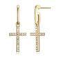 Forever Facets 18kt. Gold Plated Cross Post Drop Earrings - image 2