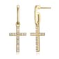 Forever Facets 18kt. Gold Plated Cross Post Drop Earrings - image 2