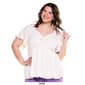 Juniors Plus Angie Solid Twist Front Eyelet Babydoll Blouse - image 4