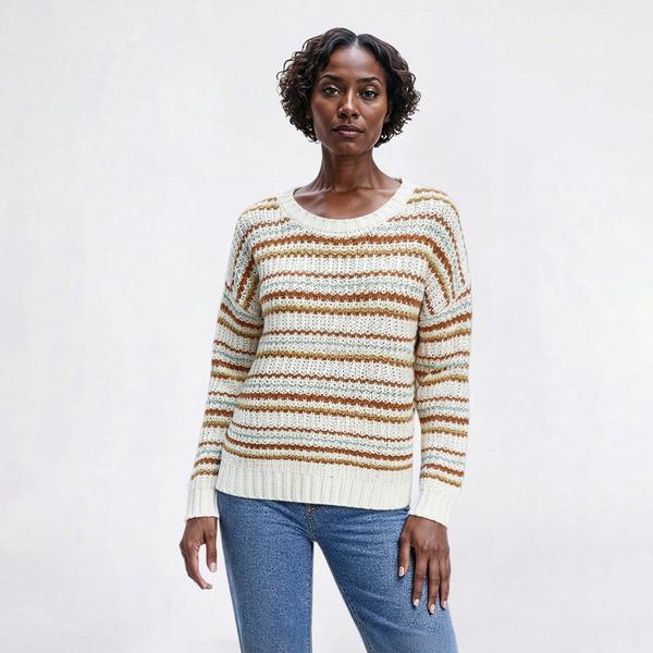 Womens Absolutely Famous Long Sleeve Stripe Sweater - Boscov's