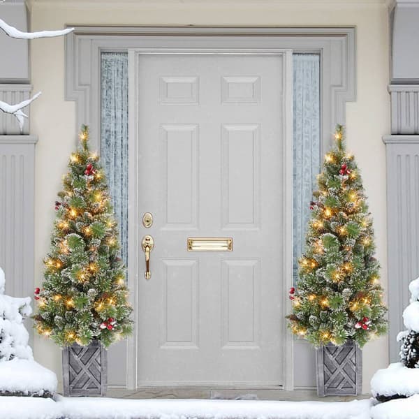 Puleo International 5ft. Pre-lit Potted Vancouver Pine Tree