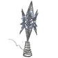 Kurt Adler Pre-Lit Twinkling LED Silver Starburst Tree Topper - image 3