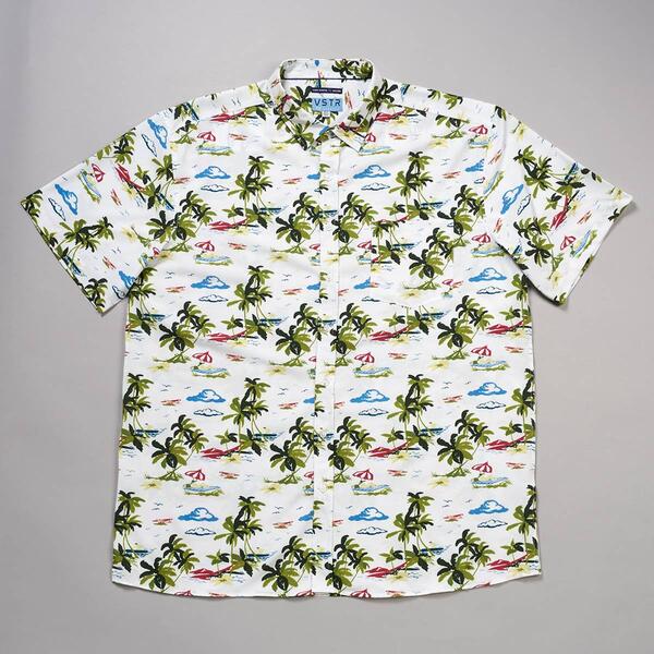 Mens Big & Tall VSTR 4 Way Stretch Button Down Shirt-White/Stone - image 