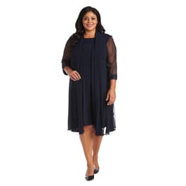 Plus Size R&M Richards Embellished Sheer Jacket Shift Dress