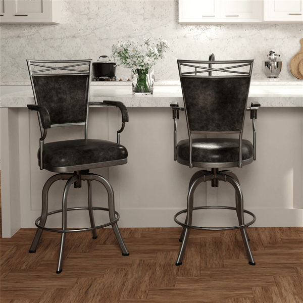 HH2 Home Bridgetown Tilt Upholstered Counter Height Swivel Stool