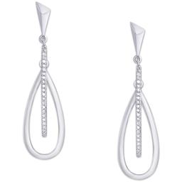 Gianni Argento Sterling Silver Diamond Teardrop Earrings