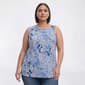 Plus Size Emily Daniels Sleeveless Floral Disco Foil Dot Blouse - image 1