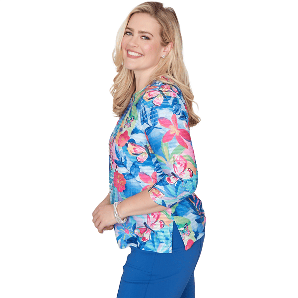 Petite Alfred Dunner The Royal Treatment Tropical Blouse