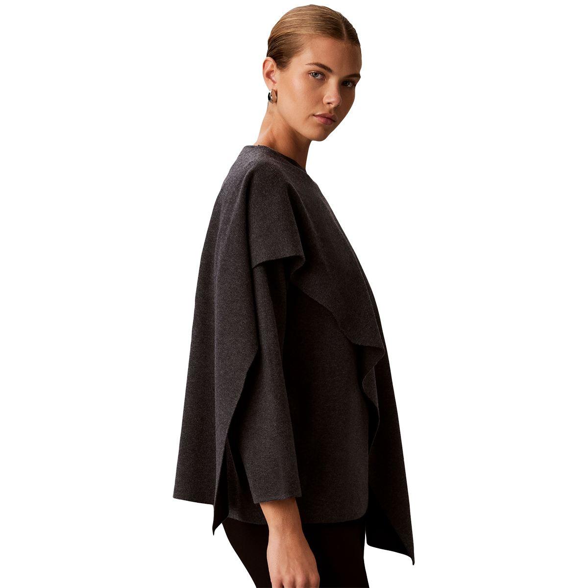 Womens Calvin Klein Long Sleeve Asymmetrical Drape Sweater
