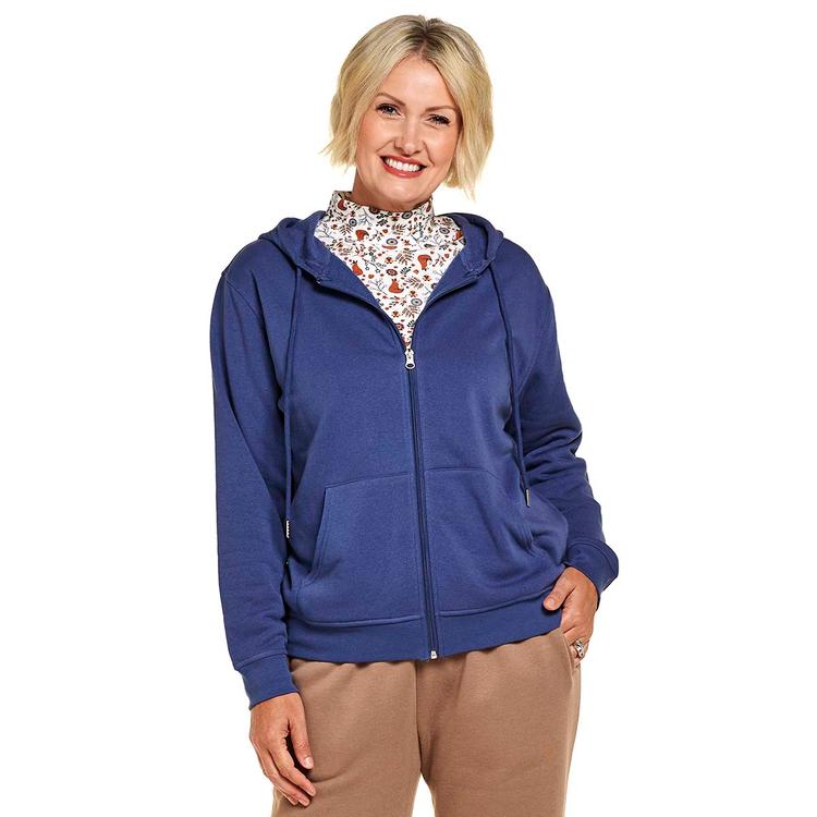 Petite Hasting & Smith Long Sleeve Solid Zip Hoodie