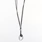 Design Collection Silver-Tone Oval Corded Pendant Necklace - image 1