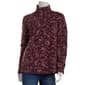 Womens Lands End Floral Powder Fleece 1/4 Zip Pullover Sweatshirt - image 1