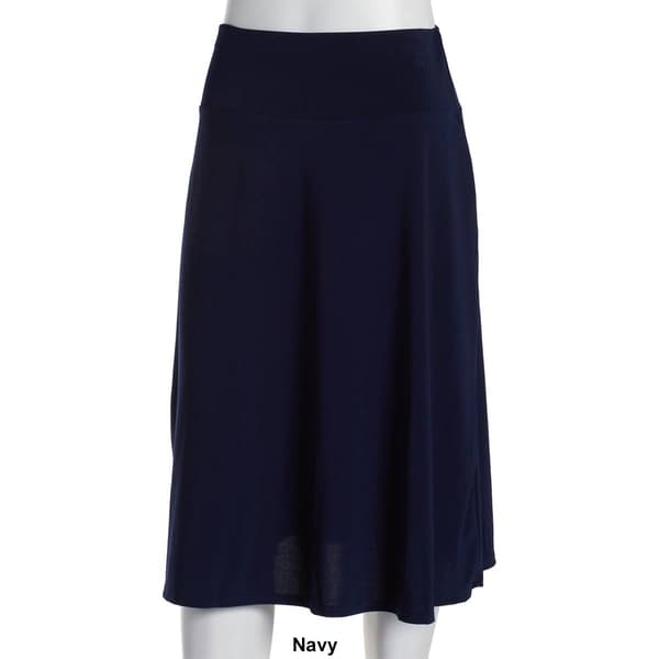 Petite NY Collection Knee Length Solid ITY Skirt