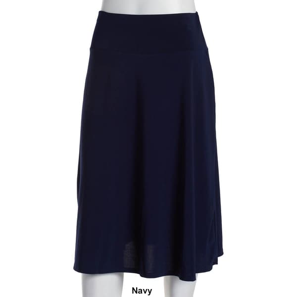 Womens NY Collection Knee Length Solid ITY A-Line Skirt