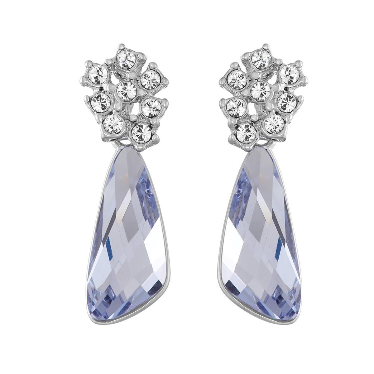 Crystal Colors Silver Plated Lavender Crystal Comet Drop...