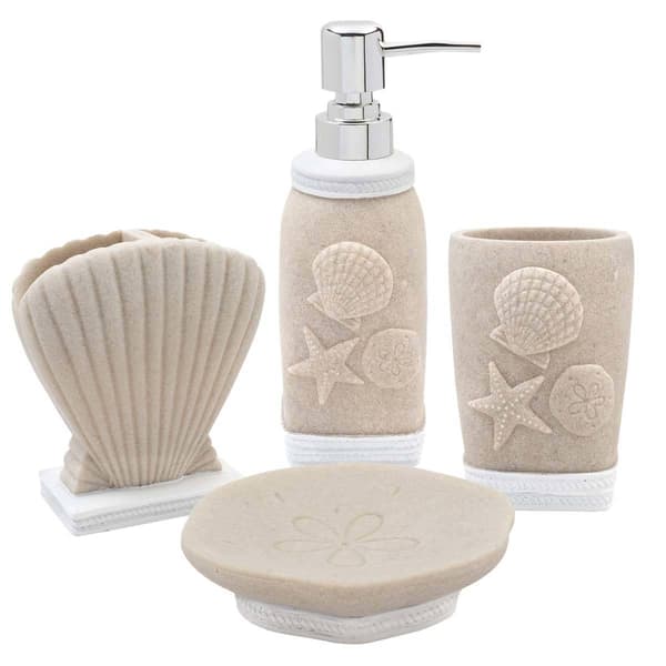 Sweet Home Collection Coastal Shell 4pc. Bath Accessory Set