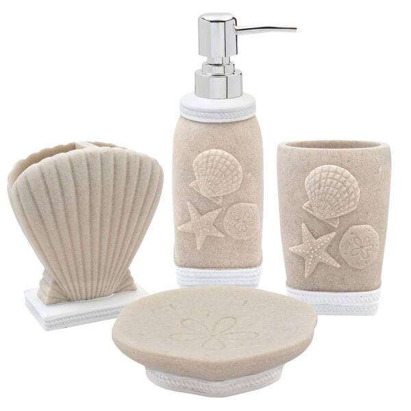 Sweet Home Collection Coastal Shell 4pc. Bath Accessory Set - image 