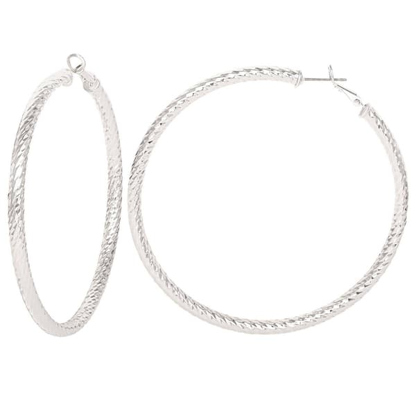 Jessica Simpson Imitation Silver Plated Twist Hoop Earrings