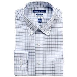 Mens Preswick & Moore Regular Fit Oxford Dress Shirt - Blue Check
