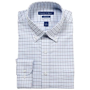 Cravate Homme Preswick & Moore Soie Bleue Motif Vert - Largeur 4 Pouces