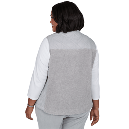 Plus Size Alfred Dunner Vail Sherpa Quilted Zip-Front Vest
